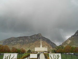 Provo temple last week - way cool storm going!!